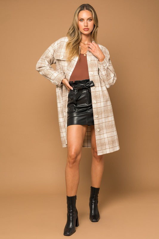 Long Shacket with Front Pockets