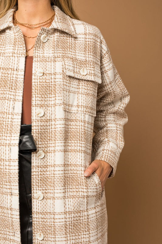 Long Shacket with Front Pockets